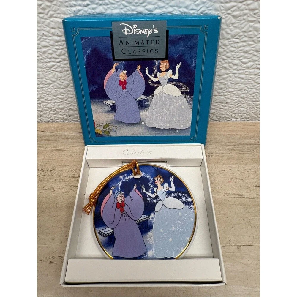 Vtg Disney Animated Classics Porcelain Ornament Cindarella